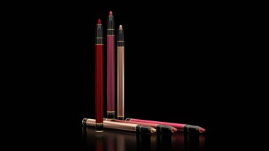 Kalem dudak siyah bir arka plan için. Şişe, Stil, makyaj, l