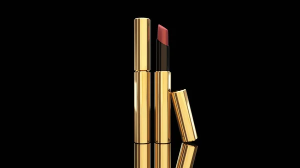 Lipstick on a black background. Bottle, lipstick, accessory, sty — Stock Photo, Image