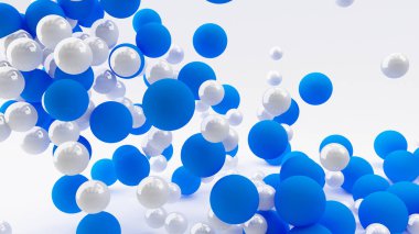 3d arka plan topları beyaz ve mavi