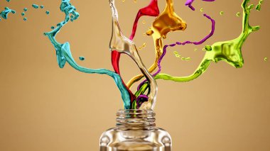 Tırnak cilası farklı renklerde bir sıçrama ile arka plan.