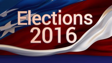 Bizim seçimler 2016 arka plan, bldg, ABD bayrağı, illüstrasyon.