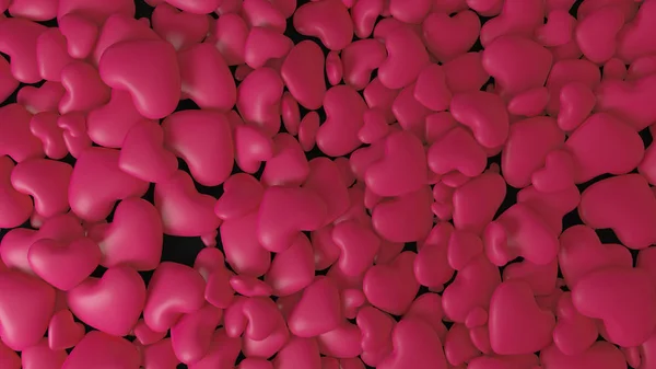 Αφηρημένα φόντο 3d με ροζ καρδιές — Φωτογραφία Αρχείου