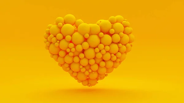 Stylowy tło żółty z sercem wypełnione yell — Zdjęcie stockowe