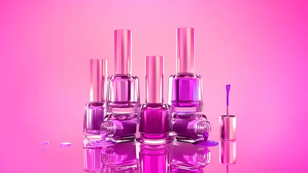 Esmalte de uñas. Hermoso, glamour de moda fondo illustrati —  Fotos de Stock