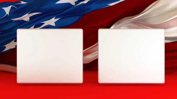 Achtergrond met Usa vlag en spandoeken — Stockfoto