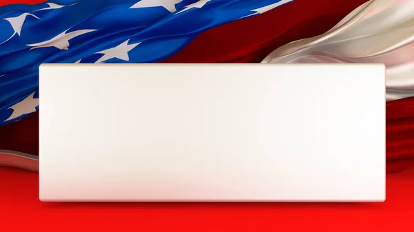 Sfondo con bandiera e banner USA — Foto Stock