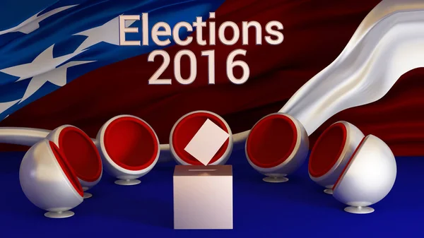 Elezioni USA 2016: sfondo con ufficio ovale, sedie, riunione , — Foto Stock