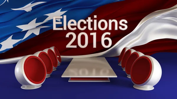 US Elections 2016: TV studio background with interiors. Discussi — Stock Photo, Image