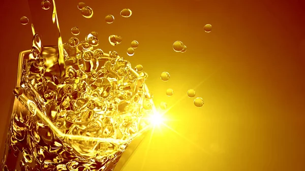 Cola cam, turuncu arka planda bir sıçrama