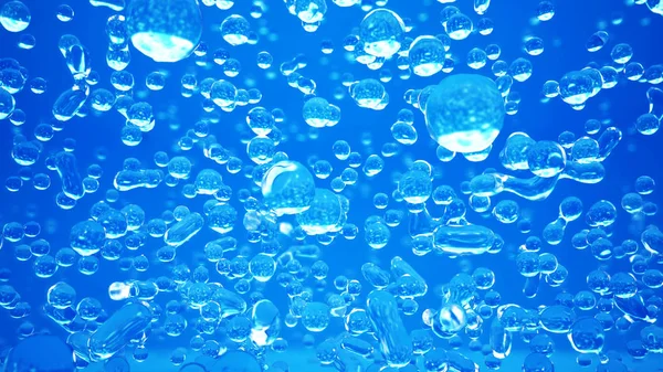 Niebieskie tło i tekstura z spadające krople wody — Zdjęcie stockowe