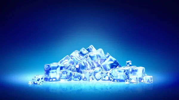 Mooie koele blauwe achtergrond met een dia aan van ijs en water — Stockfoto