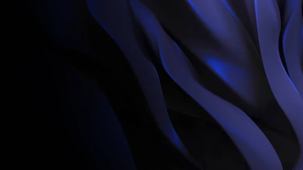 Elegante sfondo nero con seta blu — Foto Stock