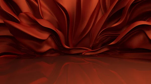 Lyxiga abstrakt röd bakgrund med växande vävnad i studion — Stockfoto