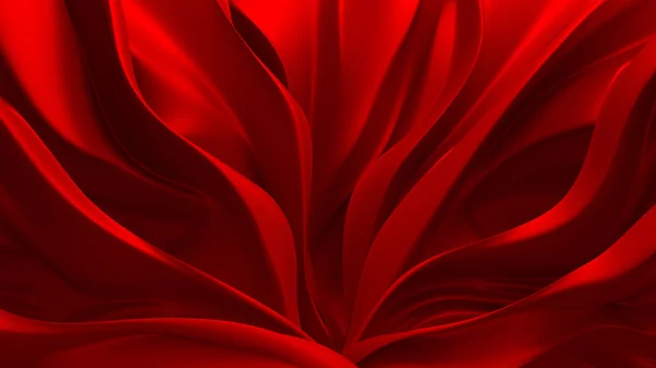 美しい赤いひらひら布。抽象的な背景, 3 d,. — ストック写真