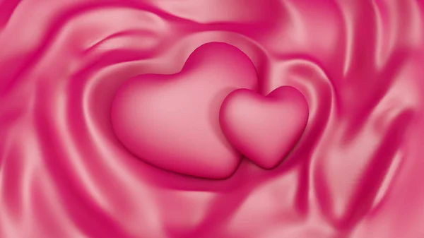 バレンタインの日の心に華やかな、ロマンチックなピンクの背景 — ストック写真