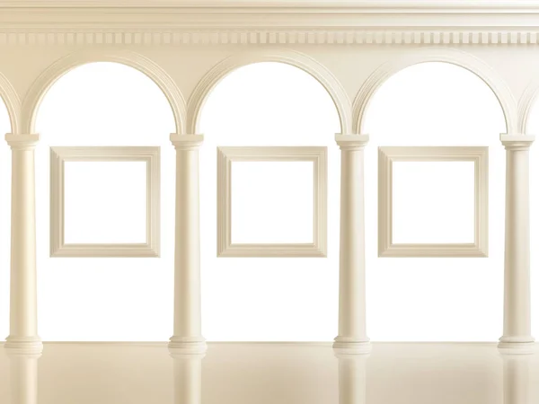 Fondo arquitectónico blanco con un interior clásico —  Fotos de Stock