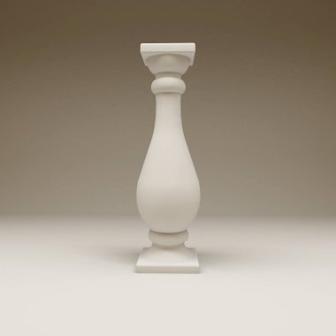 Beyaz arka plan ile bir korkuluk (Tırabzan ayakları)