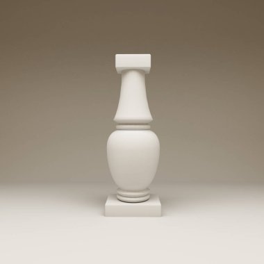 Beyaz arka plan ile bir korkuluk (Tırabzan ayakları)