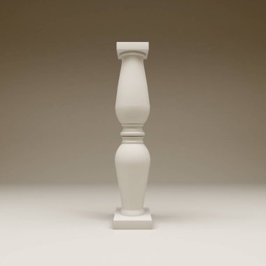 Beyaz arka plan ile bir korkuluk (Tırabzan ayakları)