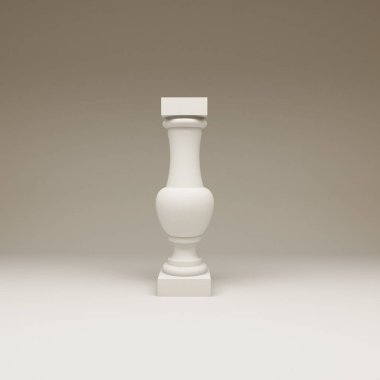 Beyaz arka plan ile bir korkuluk (Tırabzan ayakları)