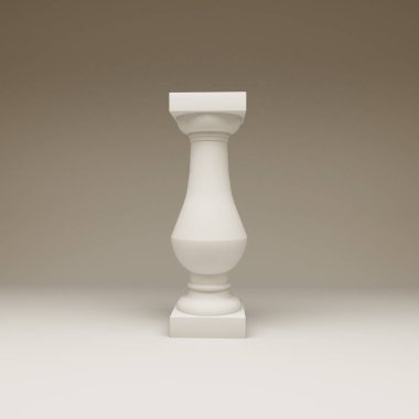 Beyaz arka plan ile bir korkuluk (Tırabzan ayakları)