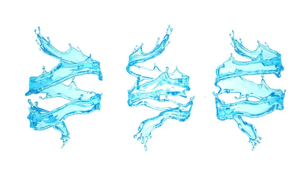 Seth Beautiful klarblå vattenstänk isolerad på vit backgro — Stockfoto