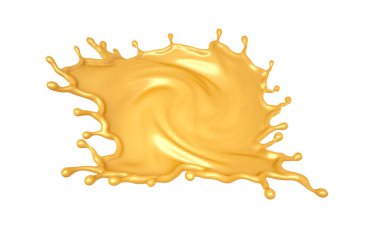Karamel izole sıçrama. 3D Resim, 3d render.
