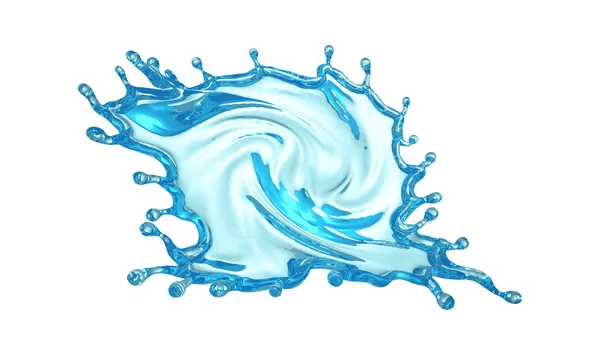 Απομονωμένη νερό παφλασμών σε λευκό φόντο. 3D απεικόνιση, 3d — Φωτογραφία Αρχείου