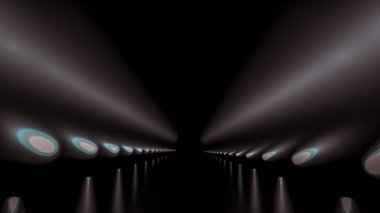 Işık ve yol eşliğinde soyut bir arkaplan. 3d illüstrasyon, 3d yırtık