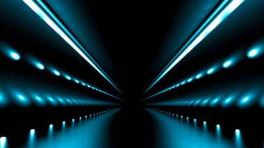 Işık ve yol eşliğinde soyut bir arkaplan. 3d illüstrasyon, 3d yırtık