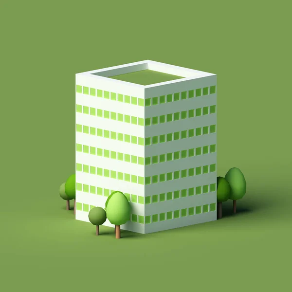 Edificio residencial de gran altura. Ilustración 3d, representación 3d . — Foto de Stock