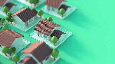 Köy köyü. 3d illüstrasyon, 3d canlandırma.