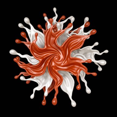 Patlama - siyah bir sırt çantasına izole edilmiş süt ve çikolata