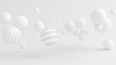 Taşaklı beyaz arka plan. 3d illüstrasyon, 3d canlandırma.