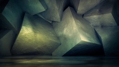 Taş ve beton dokuma ile endüstriyel grunge iç stüdyo