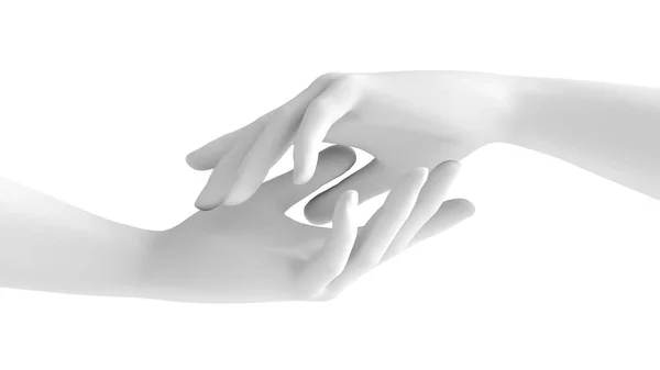 Белый фон 3D жест руки. 3d иллюстрация, рендеринг . — стоковое фото