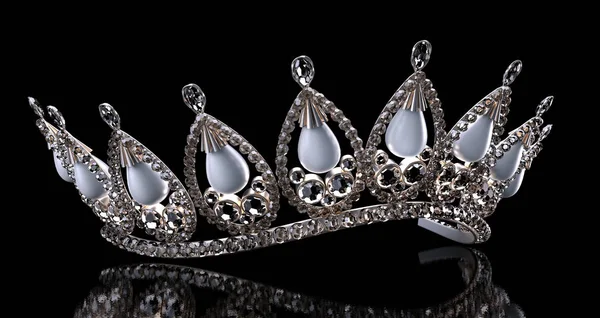 Luxury jewelry - wedding diadem. 3d illustration, 3d rendering. — ストック写真