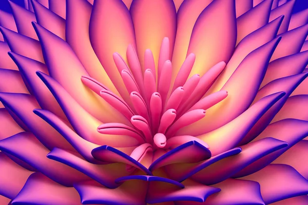 Hermoso fondo con flores. Ilustración 3d, representación 3d — Foto de Stock