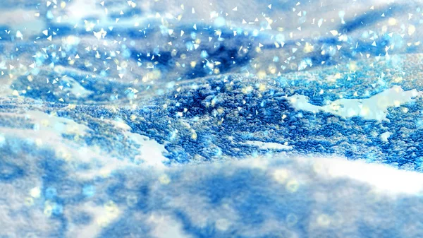 Linda textura de fundo azul inverno com neve. 3d ilustrat — Fotografia de Stock