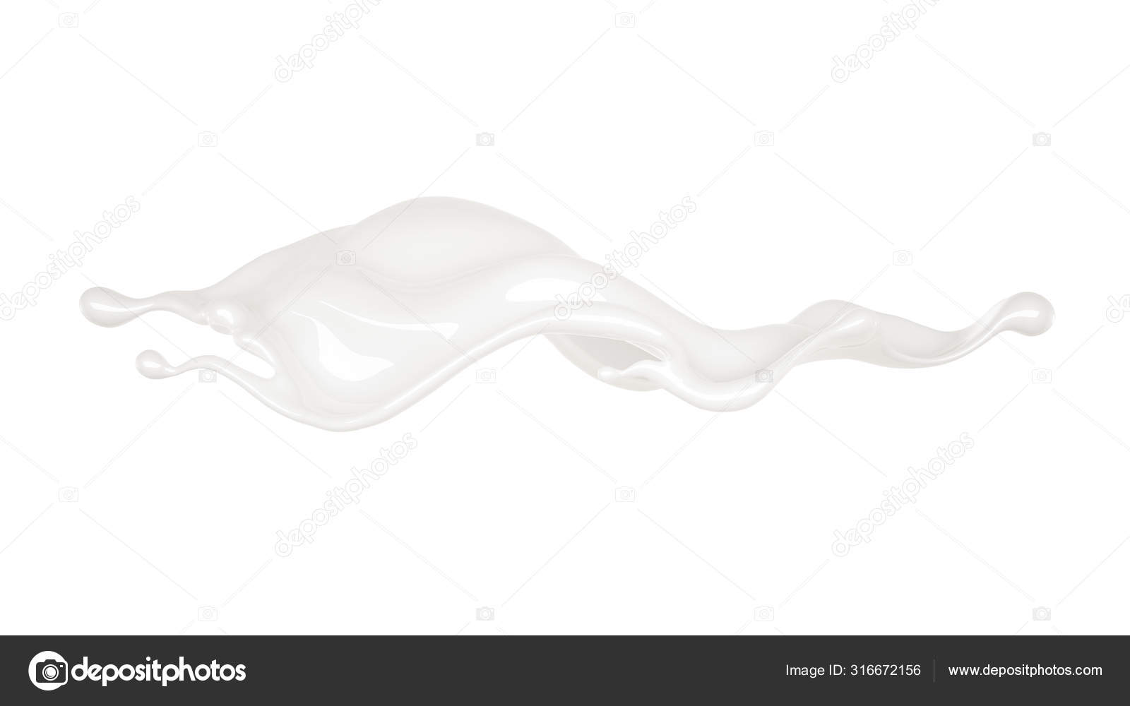 Premium Photo  Splash of thick white liquid. 3d illustration