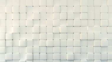 Geometrik şekilli beyaz arkaplan dokusu. 3d illüstrasyon,