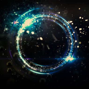 Fantastik, soyut, siyah, uzay arkaplanı. 3d illüstrasyon, 3