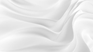 Kumaşlı kumaşlı zarif beyaz bir arkaplan. 3d illüstrasyon, 3