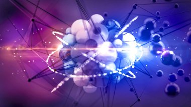 Fantastik, soyut, siyah, uzay arkaplanı. 3d illüstrasyon, 3