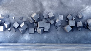 Taş ve beton dokuma ile endüstriyel grunge iç stüdyo