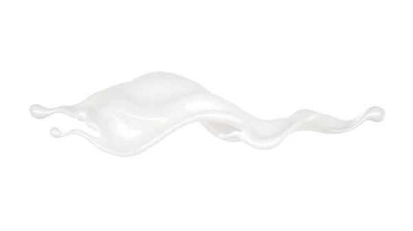 Šplouchnutí silné bílé tekutiny. 3D ilustrace, 3D vykreslování. — Stock fotografie