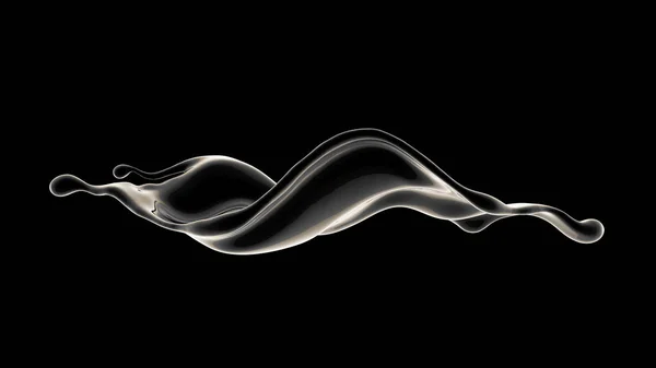 Black background with splash of liquid. 3d illustration, 3d rend — Stock Photo, Image