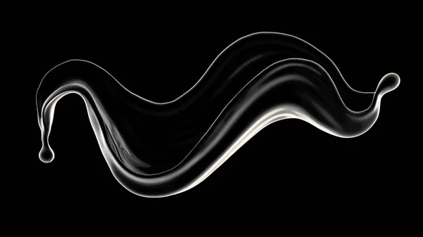Fondo negro con salpicaduras de líquido. ilustración 3d, 3d rend —  Fotos de Stock