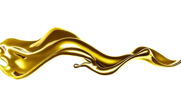 一片厚厚的，金色的液体。 3D说明，3D渲染. — 图库照片