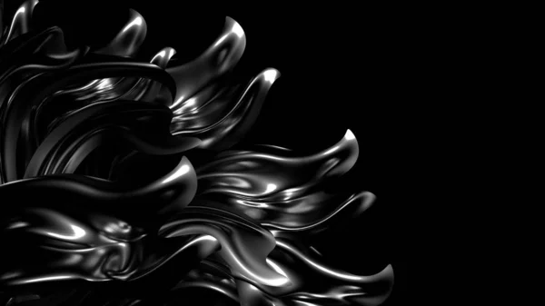 Beautiful stylish black background with pleats, Drapes and swirl — Stock Photo, Image